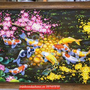 Tranh cá chép ao sen, Tranh ý nghĩa SN91