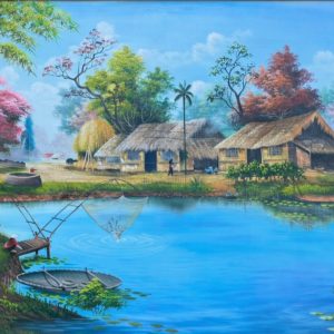 Tranh đồng quê việt nam, tranh đồng quê phòng khách SN81