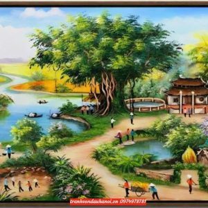 Tranh đồng quê việt nam, tranh đồng quê yên bình SN20