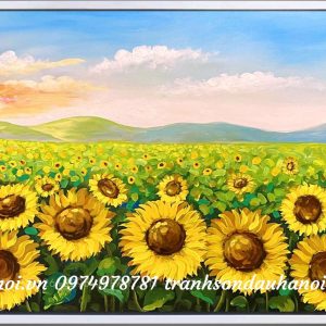 Tranh hoa hướng dương vẽ tay SN51