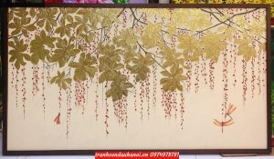 Tranh lộc Vừng Tranh hoa lộc vừng Dát vàng SN76