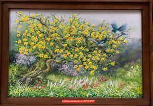 Tranh hoa mai vàng sơn dầu SN103