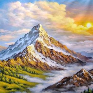 Tranh núi , tranh sơn dầu núi phong thuỷ SN5