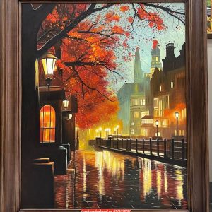 Tranh phố châu âu sơn dầu SN109