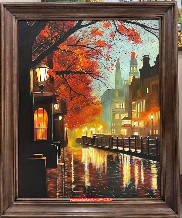 Tranh phố châu âu sơn dầu SN109