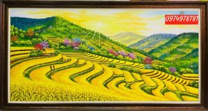 Tranh ruộng bậc thang sơn dầu tây bắc SN25