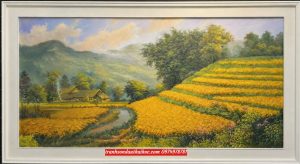 Tranh ruộng bậc thang sơn dầu vẽ tay SN86