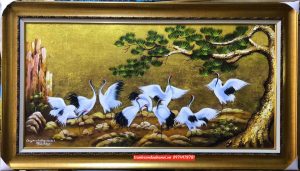 Tranh tùng hạc diễn niên đẹp SN40