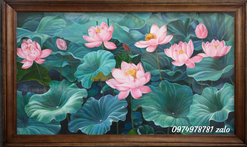 tranh hoa sen tinh te