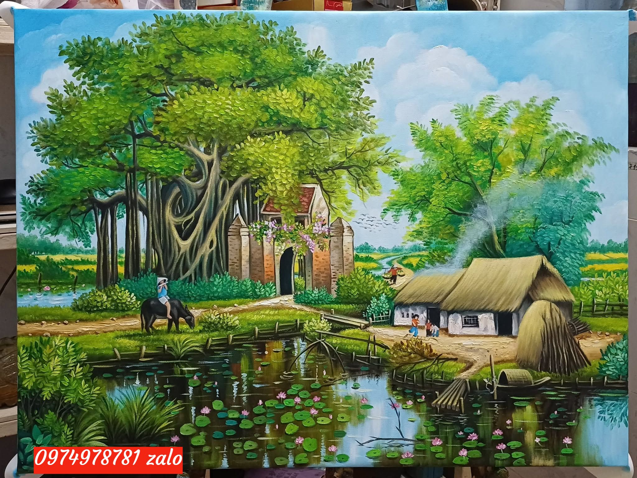 tranh dong que cay da